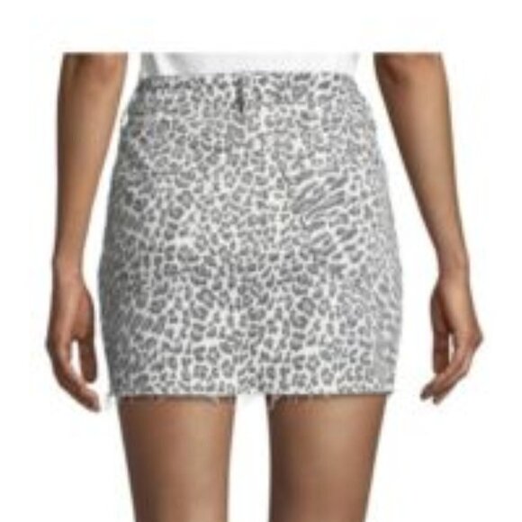 NWT Current/Elliott Leopard animal print Raw Hem Mini skirt 23 - Picture 5 of 5